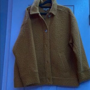 mustard teddy coat